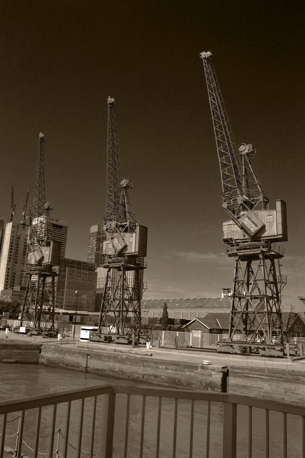 wood wharf crane