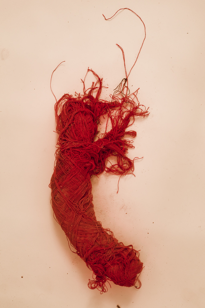 A skein of red thread
